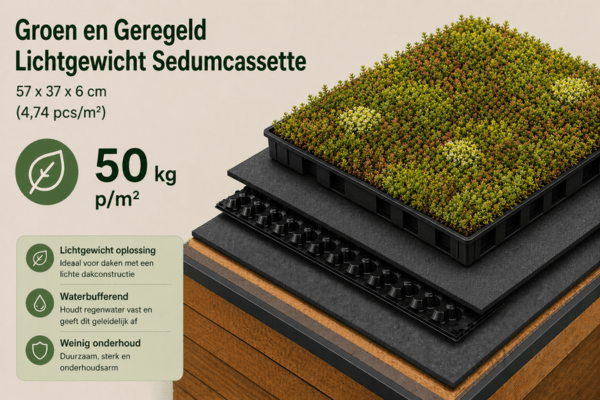 Groen en Geregeld Lichtgewicht Sedumcassette